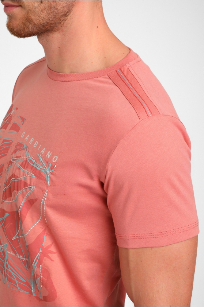 FRONT PRINTED T SHIRT 155913 SUNSET RED